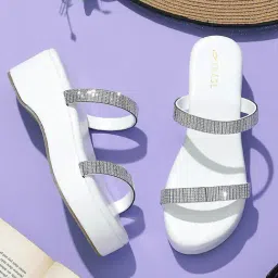 Trase Women's White Casual Wedges-image-73