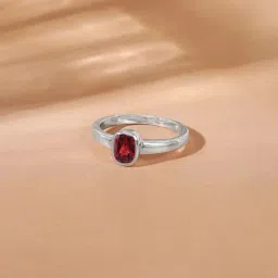 GIVA 925 Sterling Silver Garnet Solitaire Ring-image-0
