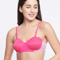 Clovia Pink Printed Balconette Bra-image-69