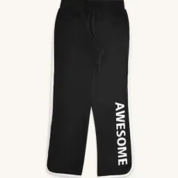Pantaloons Junior Black Cotton Printed Trackpants-image-74