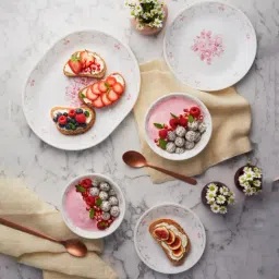 Corelle Asia Gold Series Blooming Pink 22cm Medium Plate Pack of 6-image-46