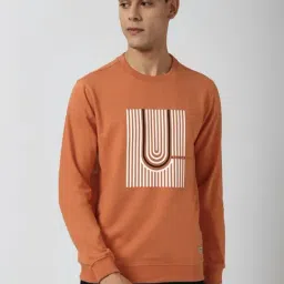 Peter England Peach Slim Fit Printed Sweatshirt-picture-26