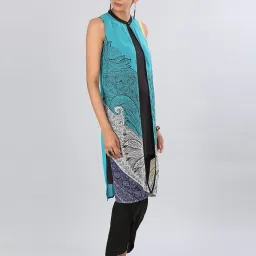 Aurelia Turquoise Printed Shrug image 4
