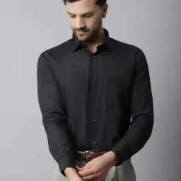 Cantabil Black Cotton Regular Fit Shirt-image-6