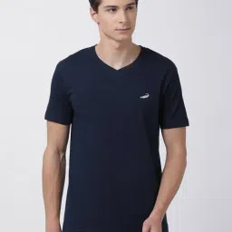 Crocodile Navy Cotton Regular Fit T-Shirt-image-6