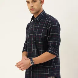 Burnt Umber Blue Regular Fit Check Shirt image 3