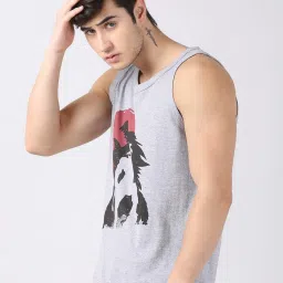 Bushirt Anime Grey Printed Cotton Vest image 3