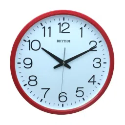 RHYTHM Elegant Round Red Plastic Wall Clock image 3