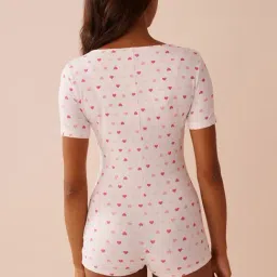 La Vie En Rose White Polyester Printed Rompers image 2