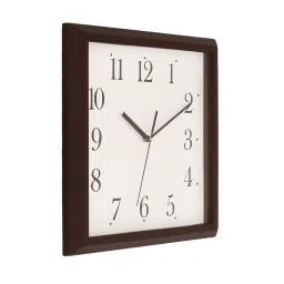 CHRONIKLE Elegant Square Rosewood Brown Wood Wall Clock image 3