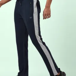 Ajile by Pantaloons Navy Cotton Slim Fit Striped Trackpants image 3