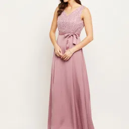 MADAME Pink Embellished Maxi Dress image 3