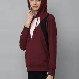 Allen Solly Maroon Cotton Printed Hoodie image 3
