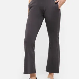 Clovia Grey Cotton High Rise Yoga Pants image 3