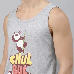 Bushirt Grey Printed Cotton Vest image 4