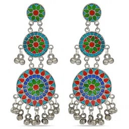Fida Circular Meenakari Set Multi Dangler Earrings image 3