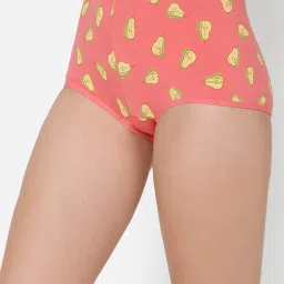 Clovia Pink Cotton Geometric Print Panty image 3