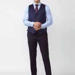 Peter England Elite Purple Slim Fit Three Piece Suits image 4
