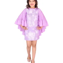 Cutecumber Kids Purple Floral Print Dress image 4