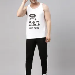 Bushirt White Printed Cotton Vest image 5