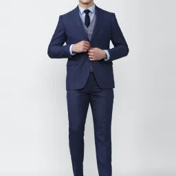 Peter England Elite Navy Slim Fit Three Piece Suits image 5