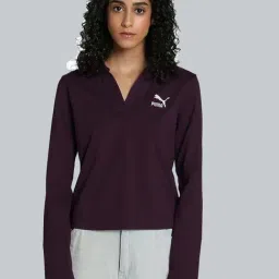 Puma Purple Cotton Plain Sports T-Shirt-image-78