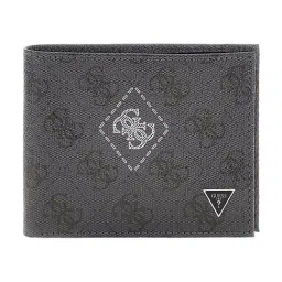Guess Black & White Milano Logo Leather Bi-Fold Wallet-image-69