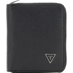 Guess Black Milano Textured Leather Zip Around Wallet-image-65