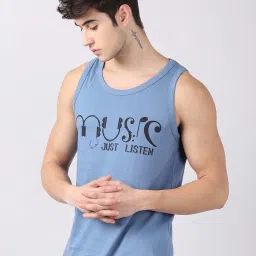 Bushirt Turquoise Printed Cotton Vest image 3