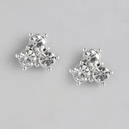 Forever New Silver Toned Saphira Small Glass Stud Earring-picture-19