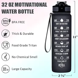 Frabble8 Black & White Single Stainless Steel Solid Single Wall Vacuum Water Bottle image 4