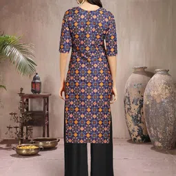Ethnic basket Women Multicoloured Poly Crepe Kurta Sets image 4