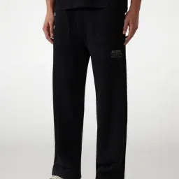 Guess Black Cotton Straight Fit Solid Trackpant-picture-28