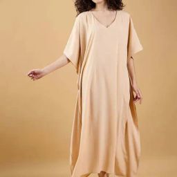 The Kaftan Company Beige Plain Kaftan-picture-35