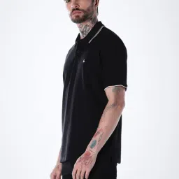 Jack & Jones Black Regular Fit Polo T-Shirt image 3