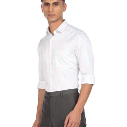 Arrow White Cotton Regular Fit Printed Shirt image 3