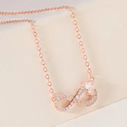 Touch925 Rose Gold Infinity Pendant Chain Necklace for Women-image-84