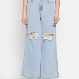 MADAME Light Blue Denim Distressed Jeans-picture-38