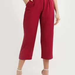 Zink London Maroon High Rise Trouser image 1
