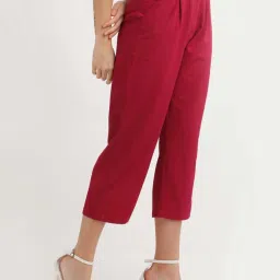 Zink London Maroon High Rise Trouser image 3