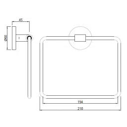 Jaquar Continental Series Silver Chrome Finish Towel Ring, ACN-CHR-1121BN image 2
