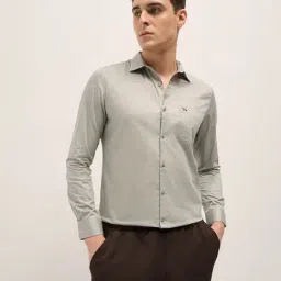 The Bear House Green Cotton Tailored Fit Print Formal Shirt-picture-46