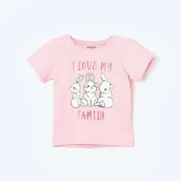 Juniors by Lifestyle Girls Pink Cotton Printed T Shirt-picture-35