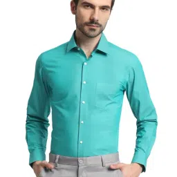 IVOC Turquoise Cotton Slim fit Solid Formal Shirt-picture-16