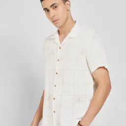 7 Alt By Pantaloons White Cotton Relaxed Fit Printed Shirt image 3