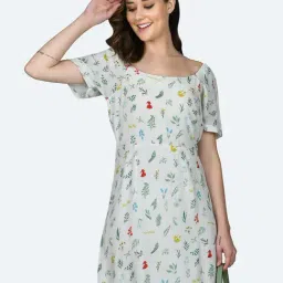 Zink London White Printed Shift Dress-picture-33