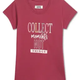 Cantabil Kids Dark Pink Printed T-Shirt-image-50