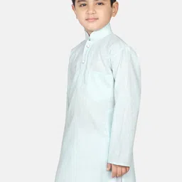 SG YUVRAJ Boys Turquoise Blue Solid Straight Kurta image 4