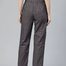 Popnetic Checked High-Rise Pleated Cargos image 3