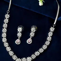 Anouk Silver-Plated Stainless Steel American Diamond Jewellery Set-picture-29